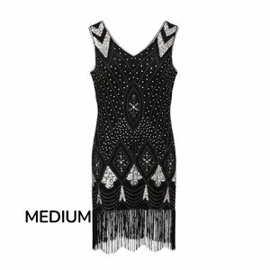 Glamorous Black and Silver Fringe Mini Dress / 1920 style Flapper dress